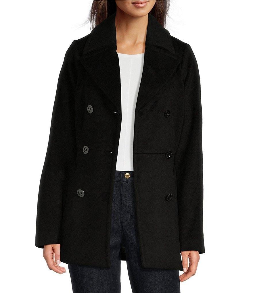 MICHAEL Michael Kors Wool Blend Notch Lapel Double Breasted Peacoat Product Image