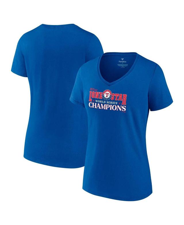 Womens Fanatics Royal Texas Rangers 2023 World Series Champions Hitting Streak V-Neck T-shirt Product Image