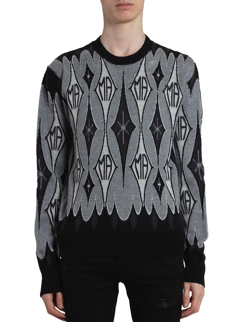 Mens Argyle Wool Crewneck Sweater Product Image