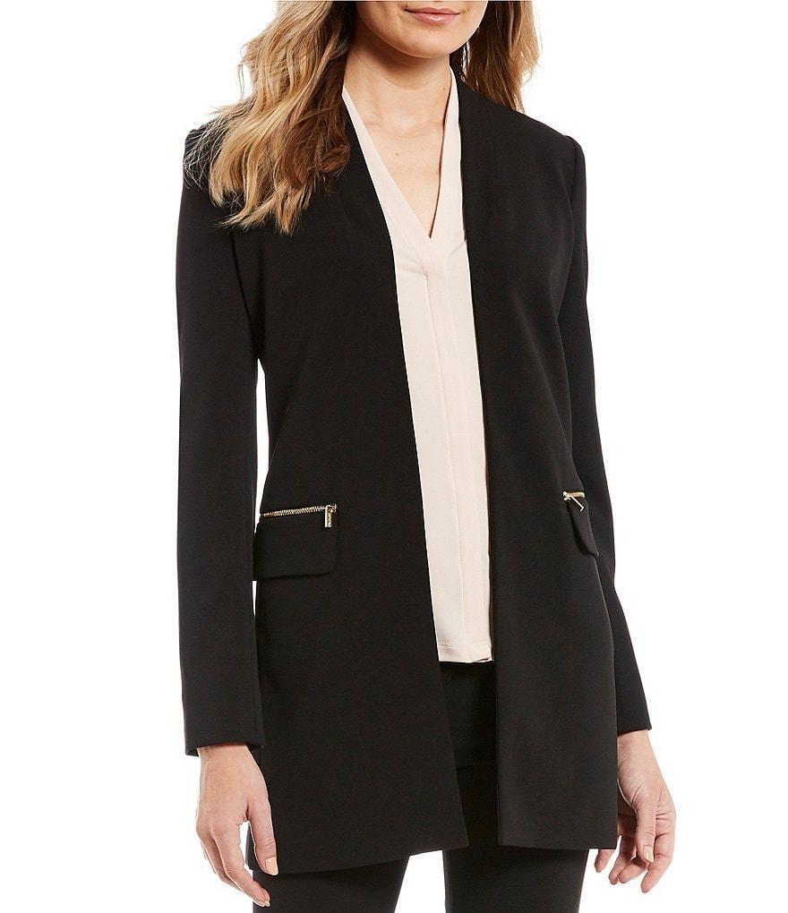 Calvin Klein Scuba Crepe Open Front Topper Jacket Product Image