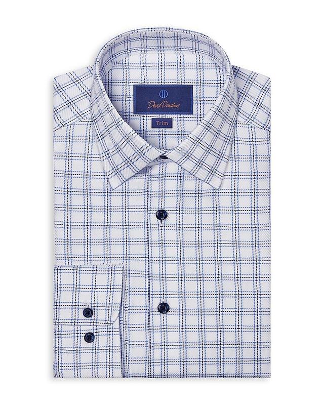 David Donahue Trim Fit Twill Check Dress Shirt Product Image