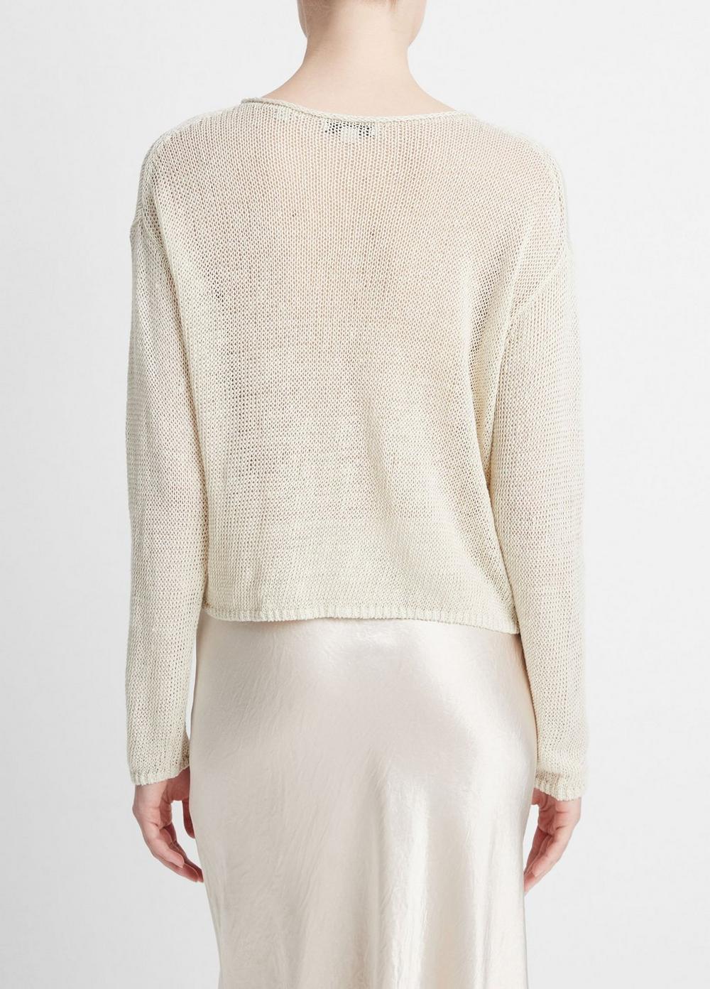 Italian Linen Drop-Shoulder Pullover Sweater Product Image