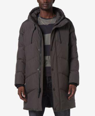 Andrew Marc Sullivan Chevron Quilted Knee Length Parka with Hood Product Image