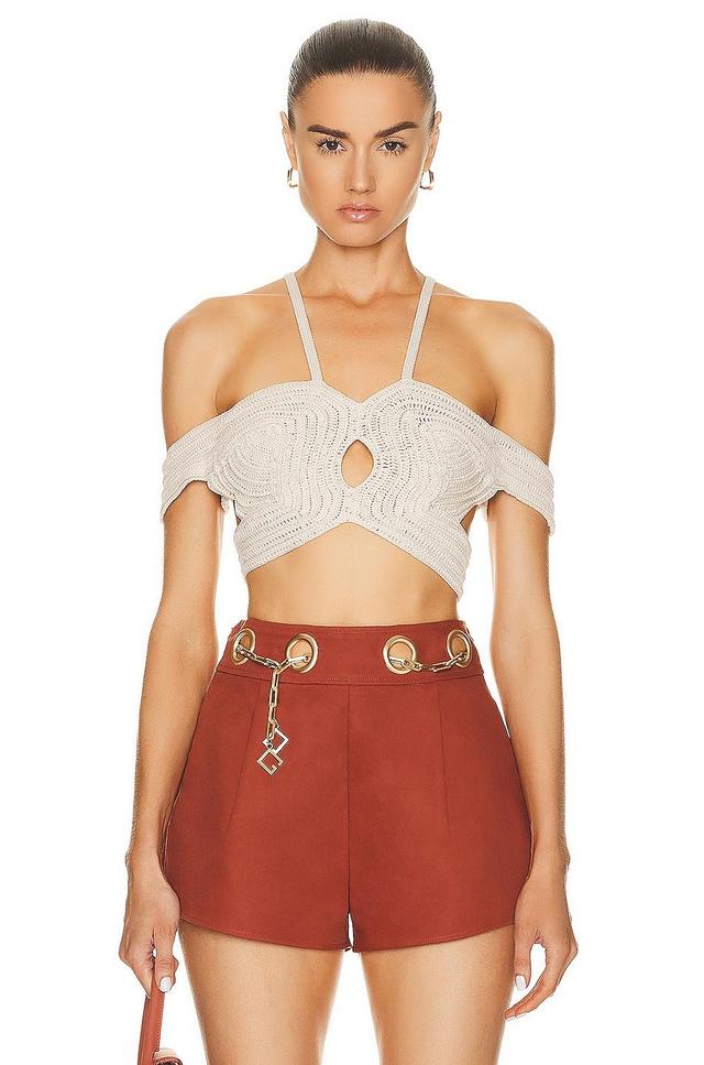 Cult Gaia Kylah Knit Top in Beige Product Image