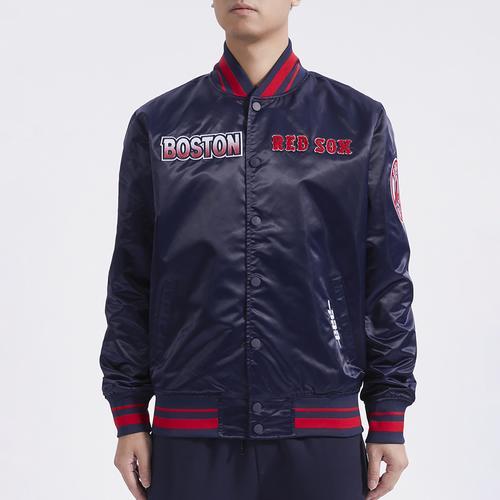 Pro Standard Mens Boston Red Sox Turn It Up M Rib Satin Jacket - Red/Navy Product Image