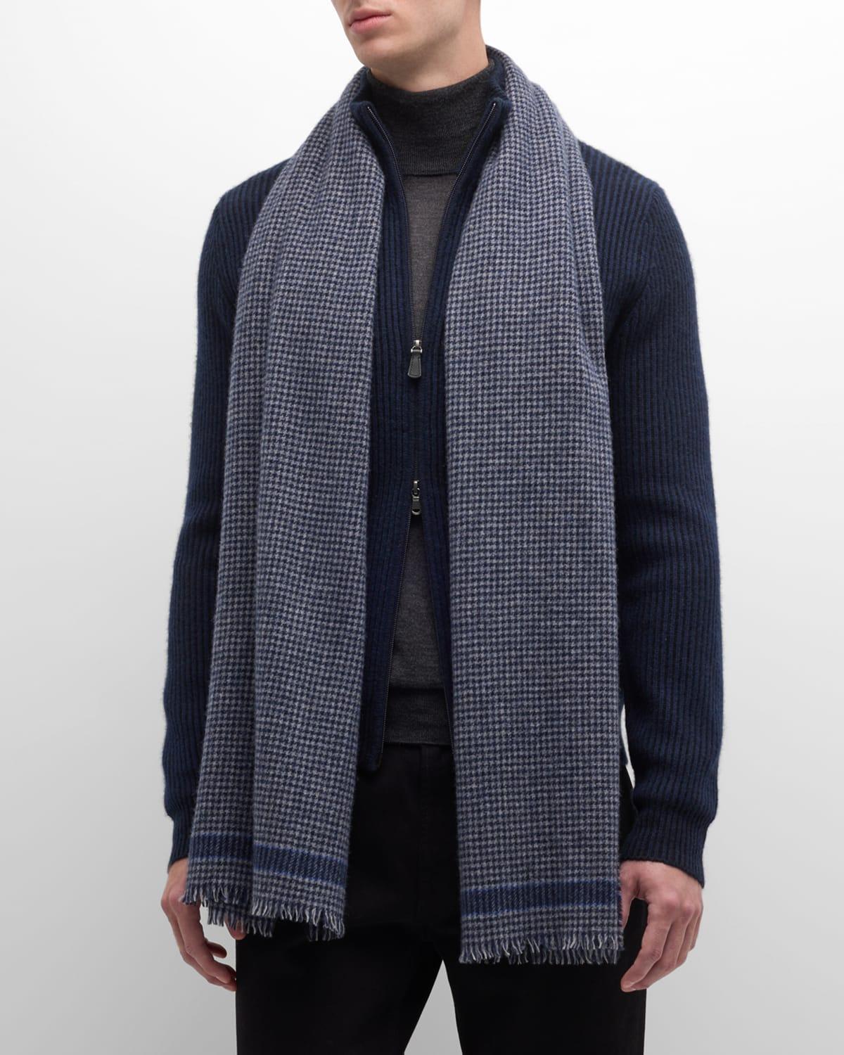 Mens Cashmere Houndstooth Scarf Product Image