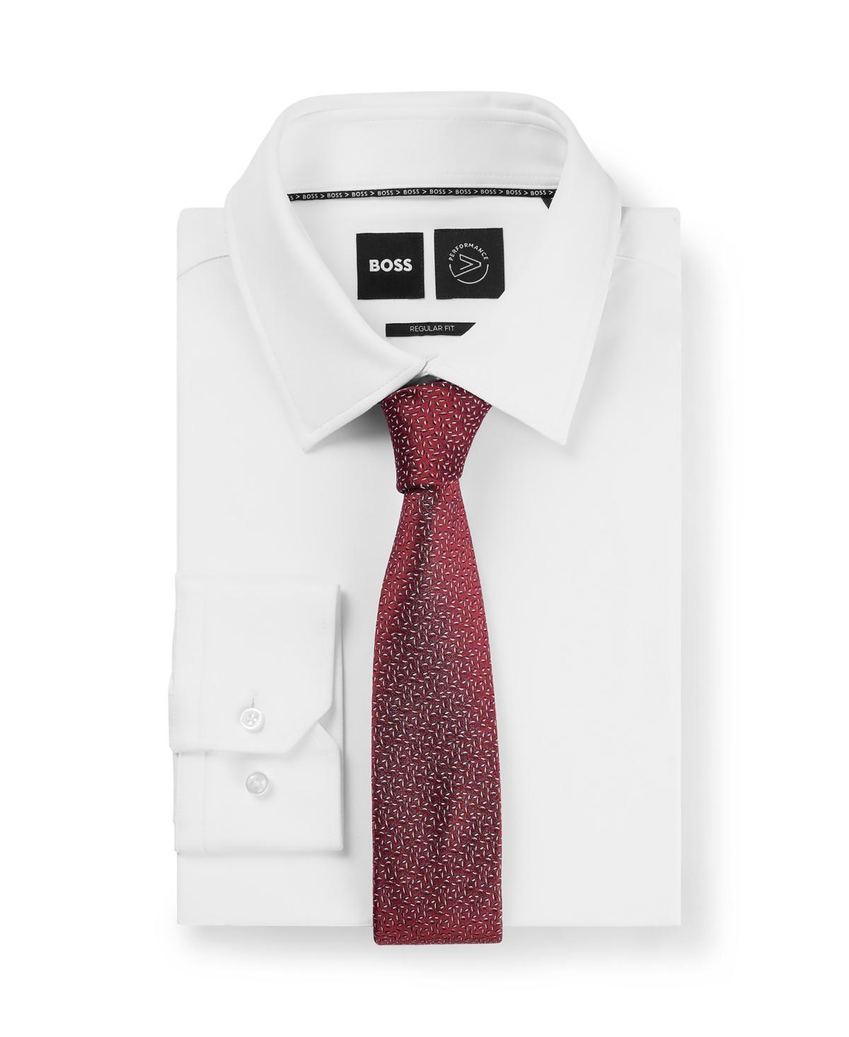 Boss By  Men's Patterned Tie In Bright Red Product Image