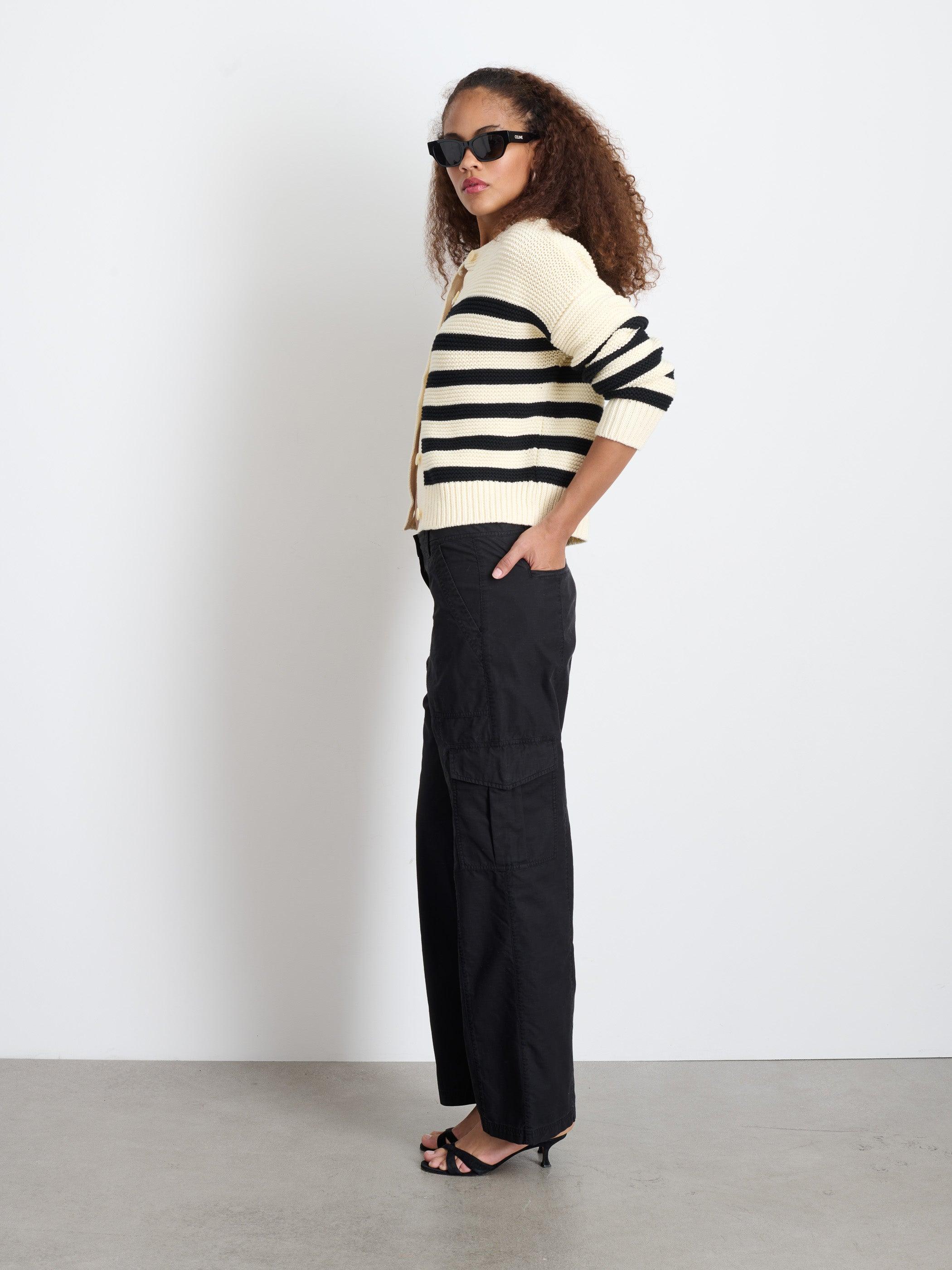 Nico Striped Cardigan In Cotton Female Product Image