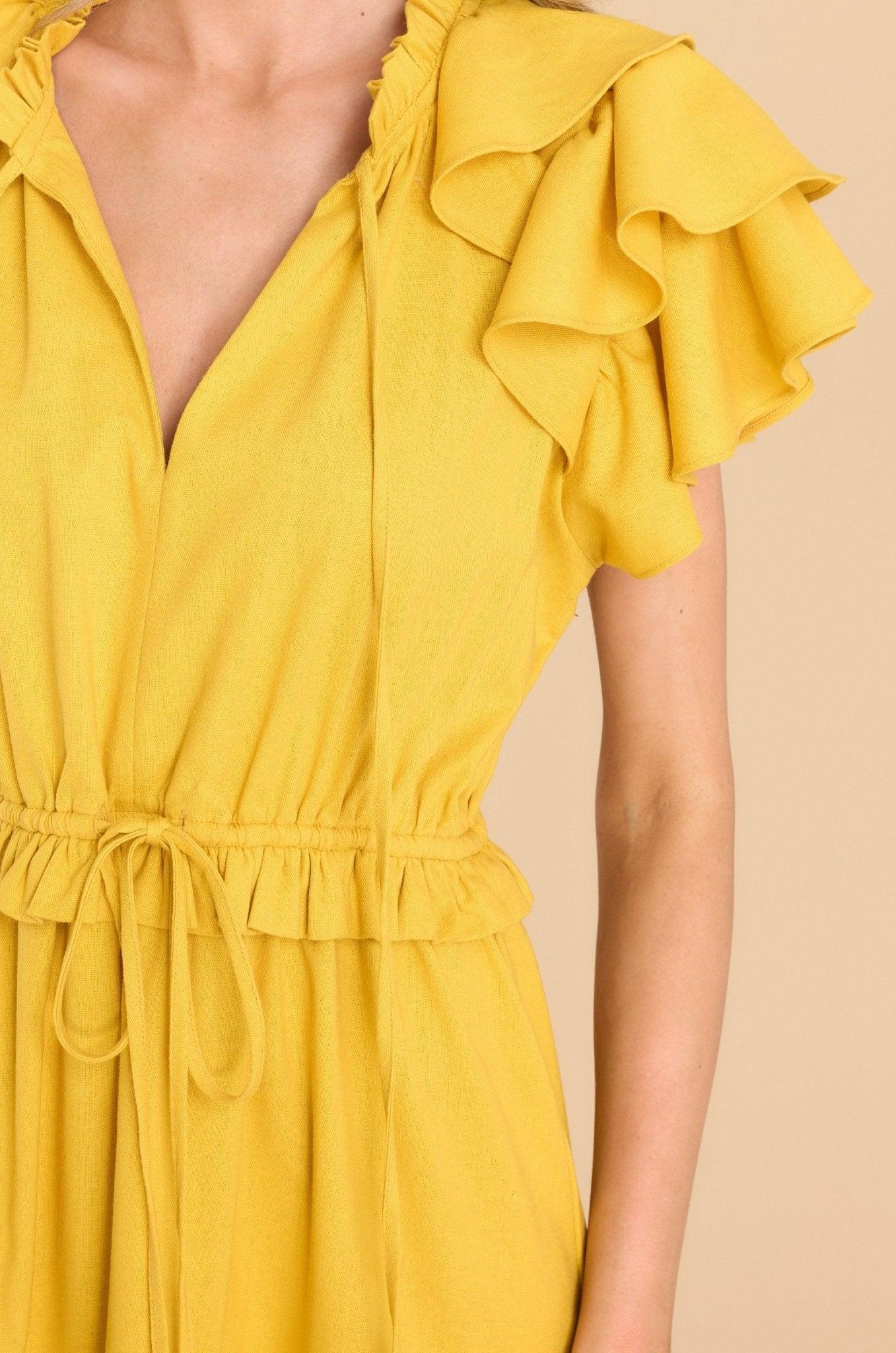 Aura Ruffle Some Feathers Sunset Maxi Dress Yellow Product Image