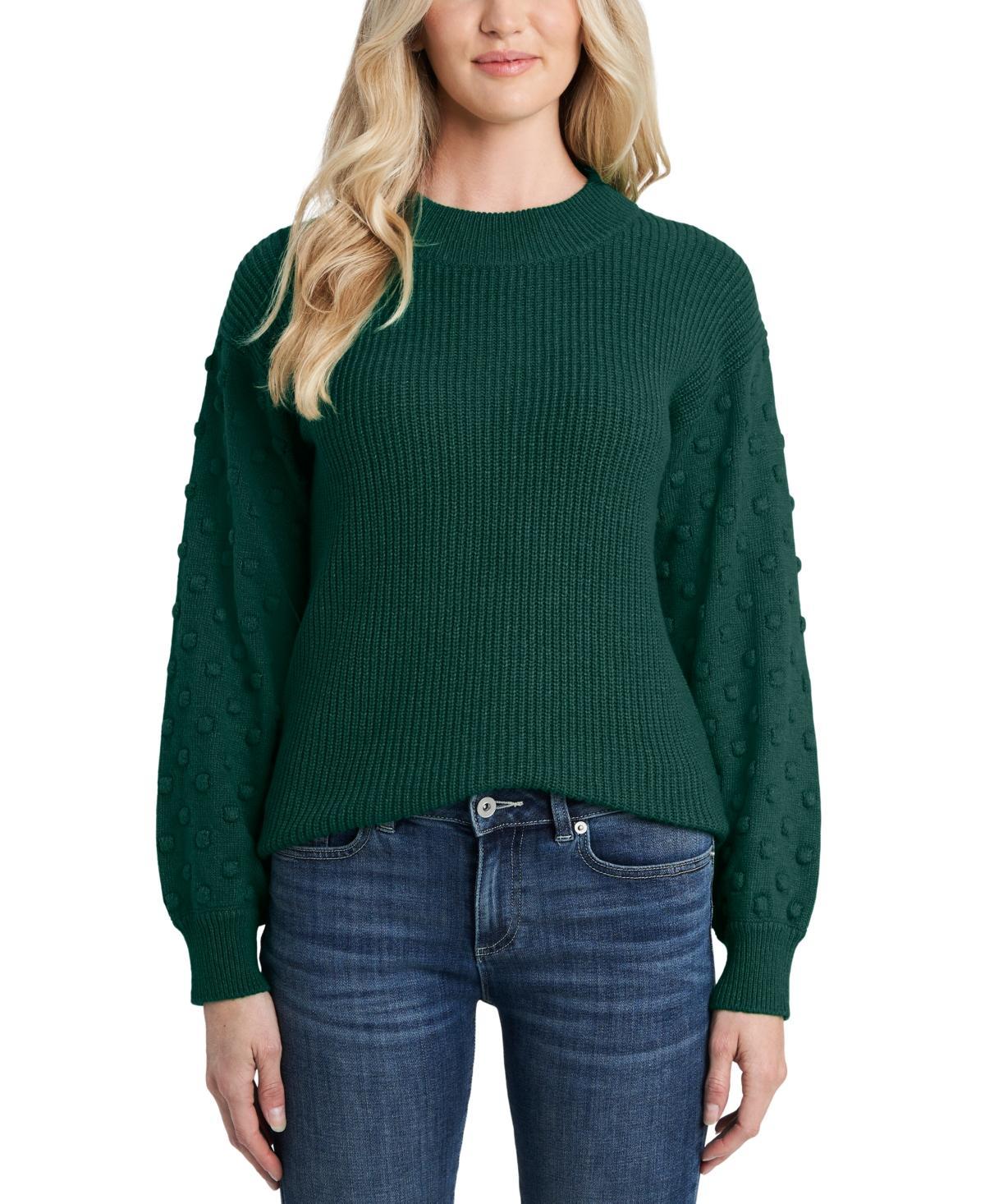 CeCe Womens Crewneck Bobble Detail Long Sleeve Sweater Product Image