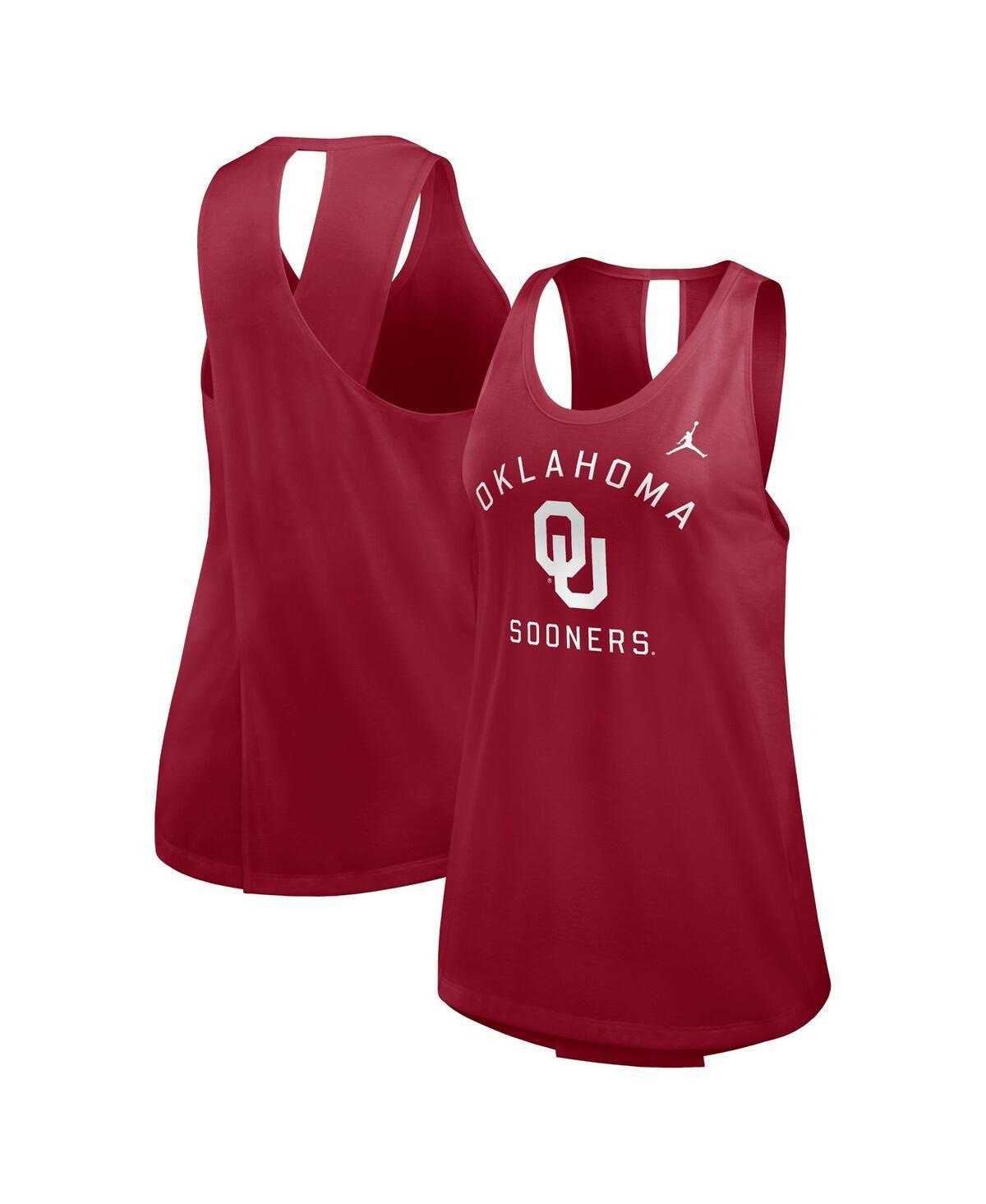 Jordan Womens Crimson Oklahoma Sooners Primetime Open Back Tank Top Product Image