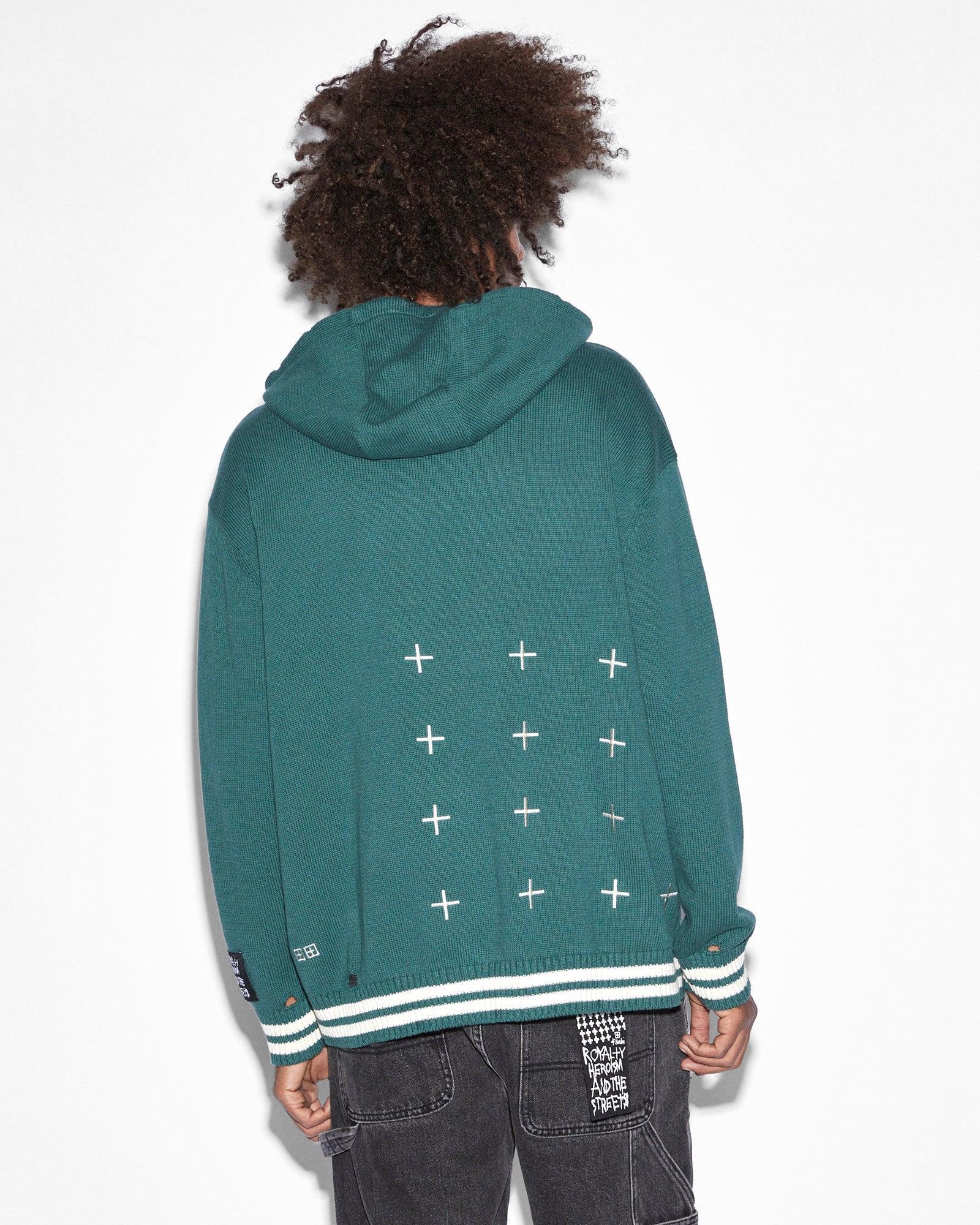 FLIGHT KNIT HOODIE GREEN Male Product Image