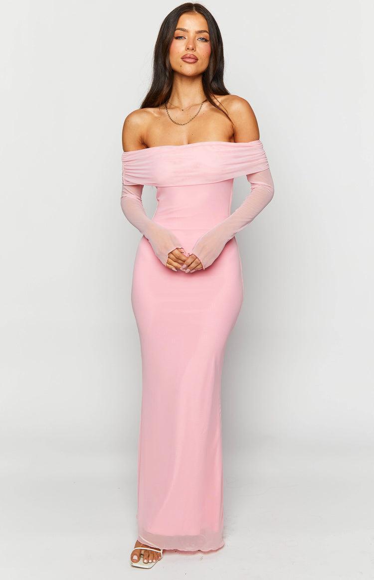 Coraline Pink Long Sleeve Maxi Dress Product Image