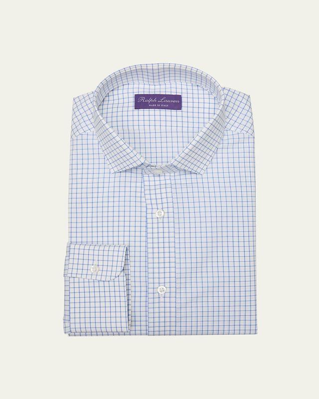 Mens Dexter Tattersall Cotton Poplin Button-Front Shirt Product Image