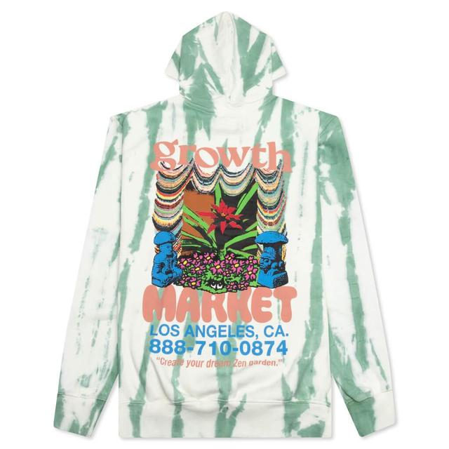 Growth Green Stripe Tie-Dye Hoodie - Green/White Male Product Image