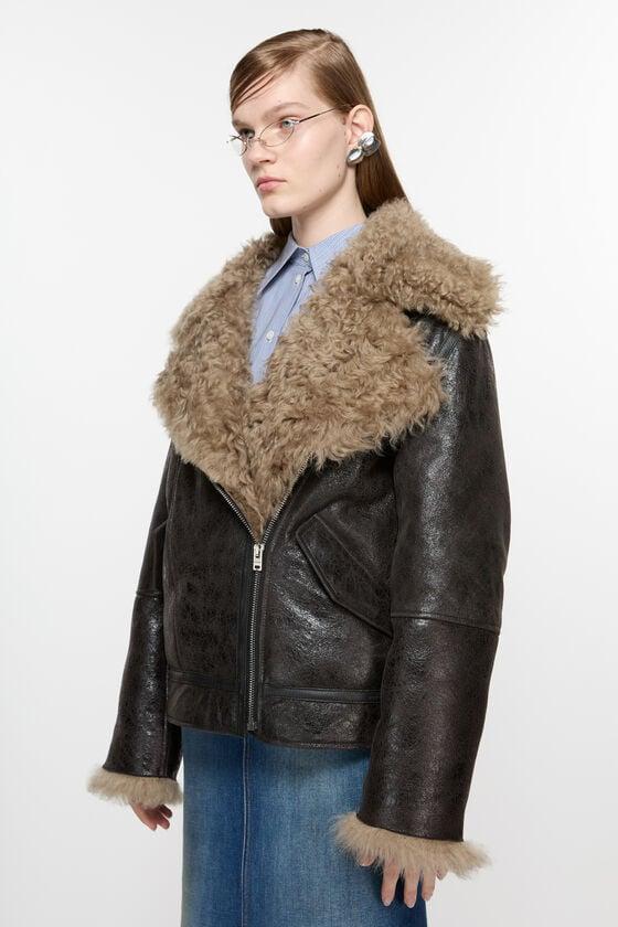 Leather shearling jacket Product Image