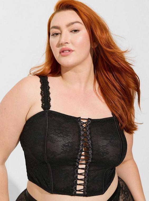 Retro Lace Bustier with Removable Straps Product Image