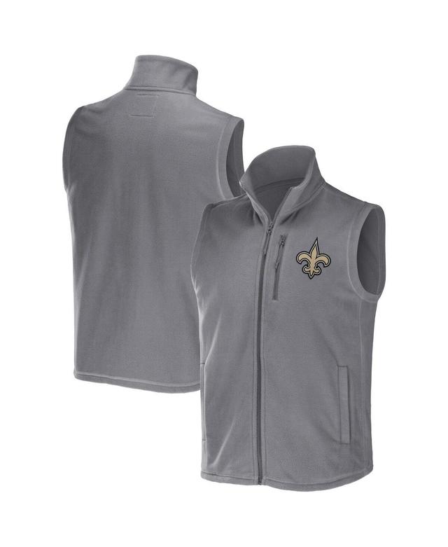 Mens NFL x Darius Rucker Collection by Fanatics Gray Las Vegas Raiders Polar Fleece Full-Zip Vest Product Image