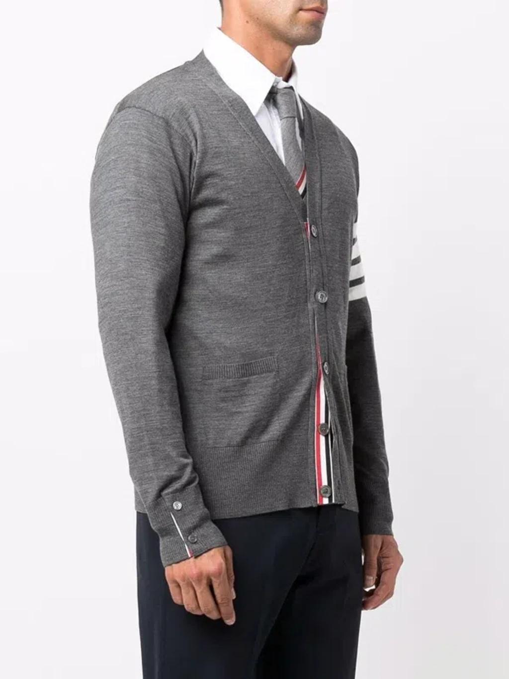 Wool Cardigan In Grey Product Image