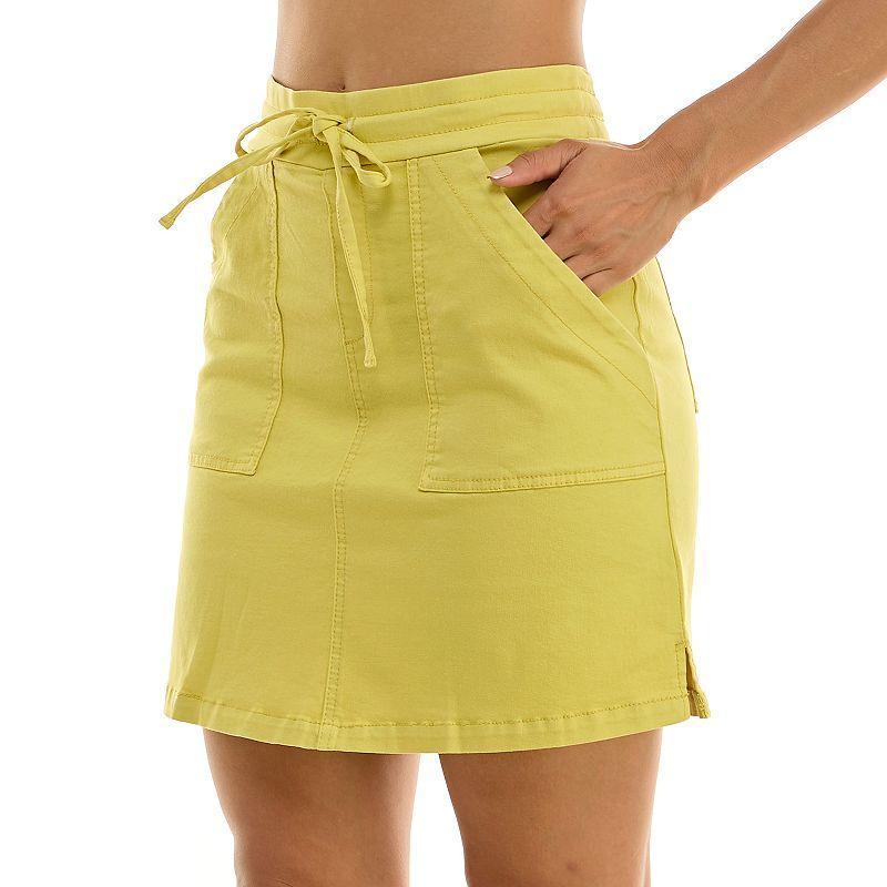 Womens Nina Leonard Essential Drawstring Waist Skort Green Product Image