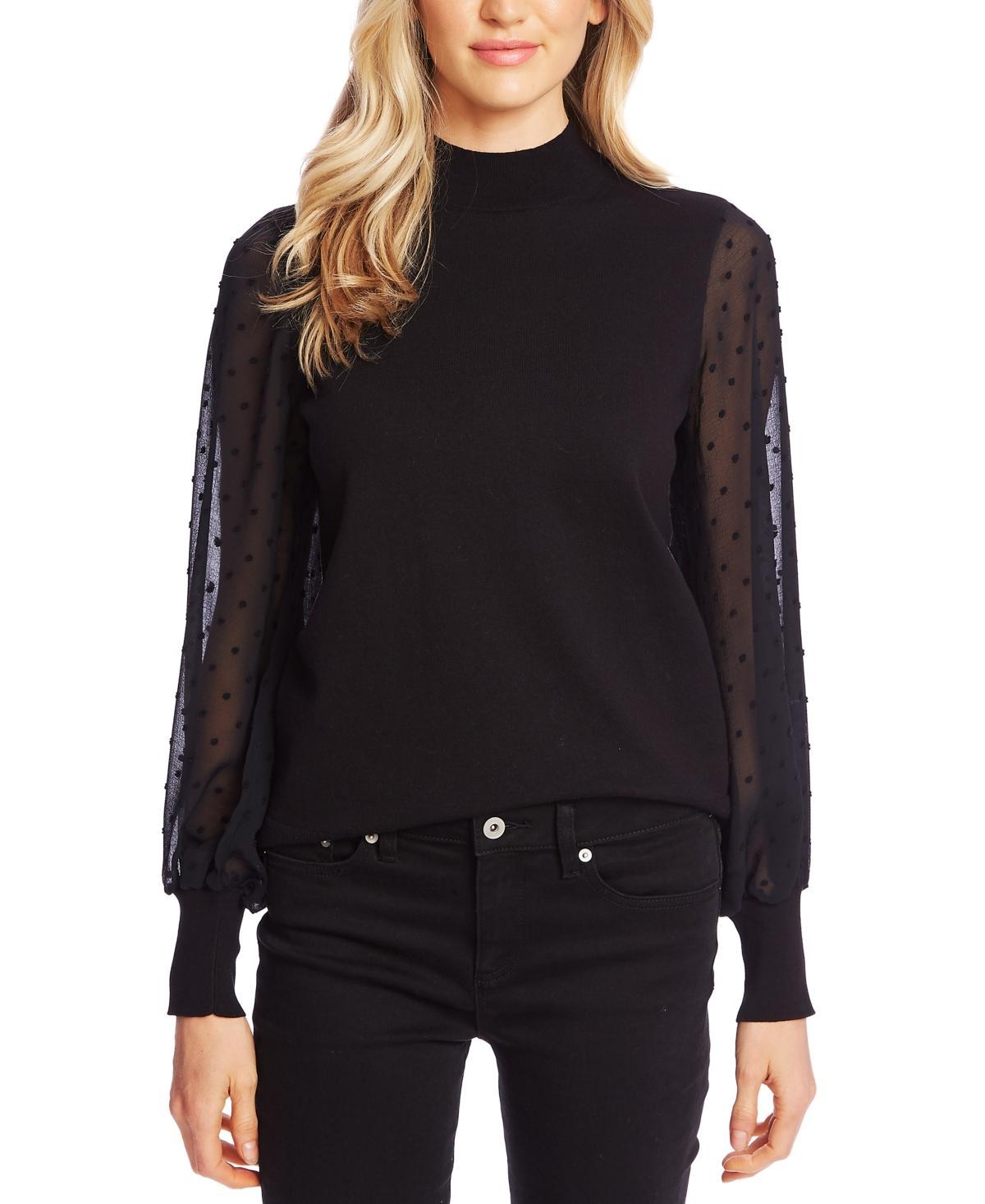 CeCe Clip Dot Sleeve Sweater Product Image