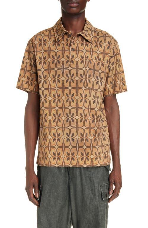 Dries Van Noten Helder Abstract Print Cotton Jersey Polo Product Image