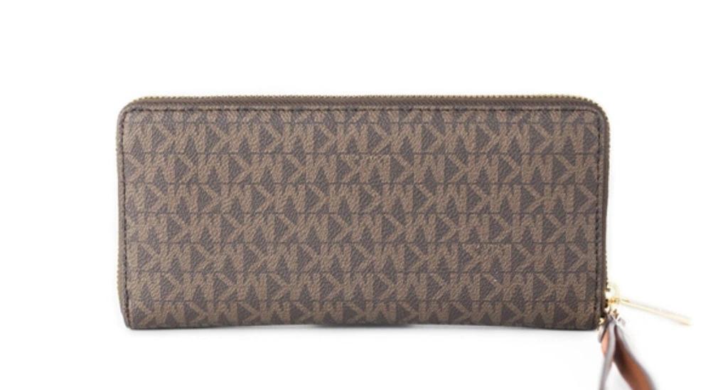 MICHAEL KORS Jet Set Travel Large Signature Continental Wristlet Women's Wallet In Beige Product Image