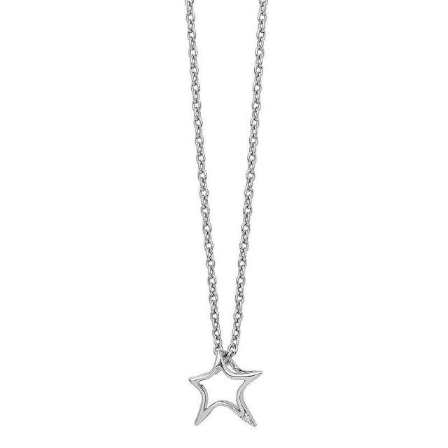 White Ice Sterling Silver Diamond Accent Star Necklace, Womens Product Image