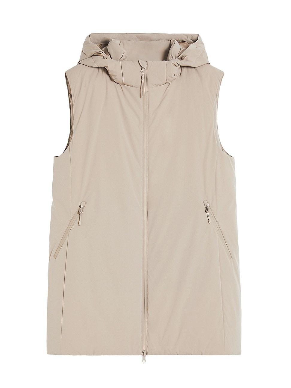 Womens Hooded Quilted Vest Product Image