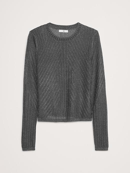 Metallic Ribbed Sweater Top Product Image