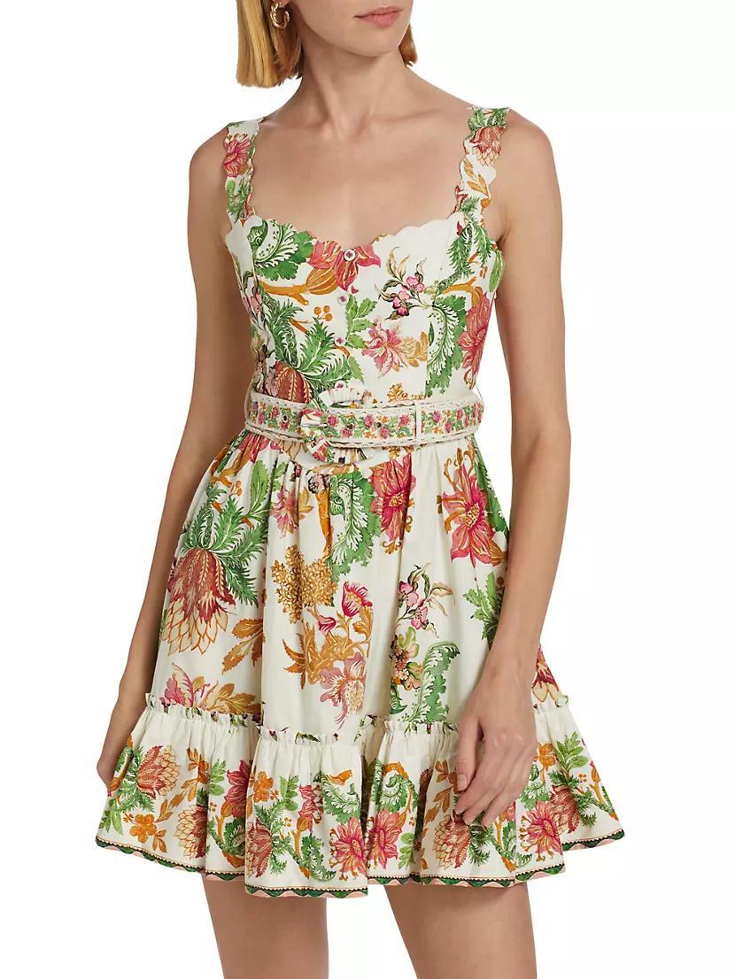 Floral Cotton Poplin Sleeveless Minidress Product Image