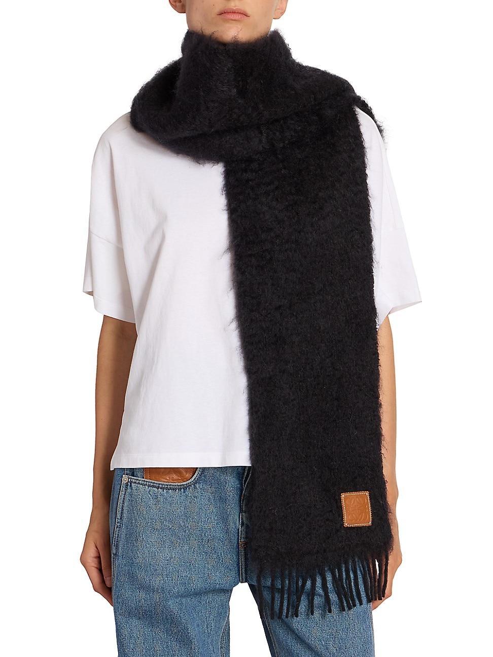 Womens Wool-Mohair Logo Patch Scarf Product Image