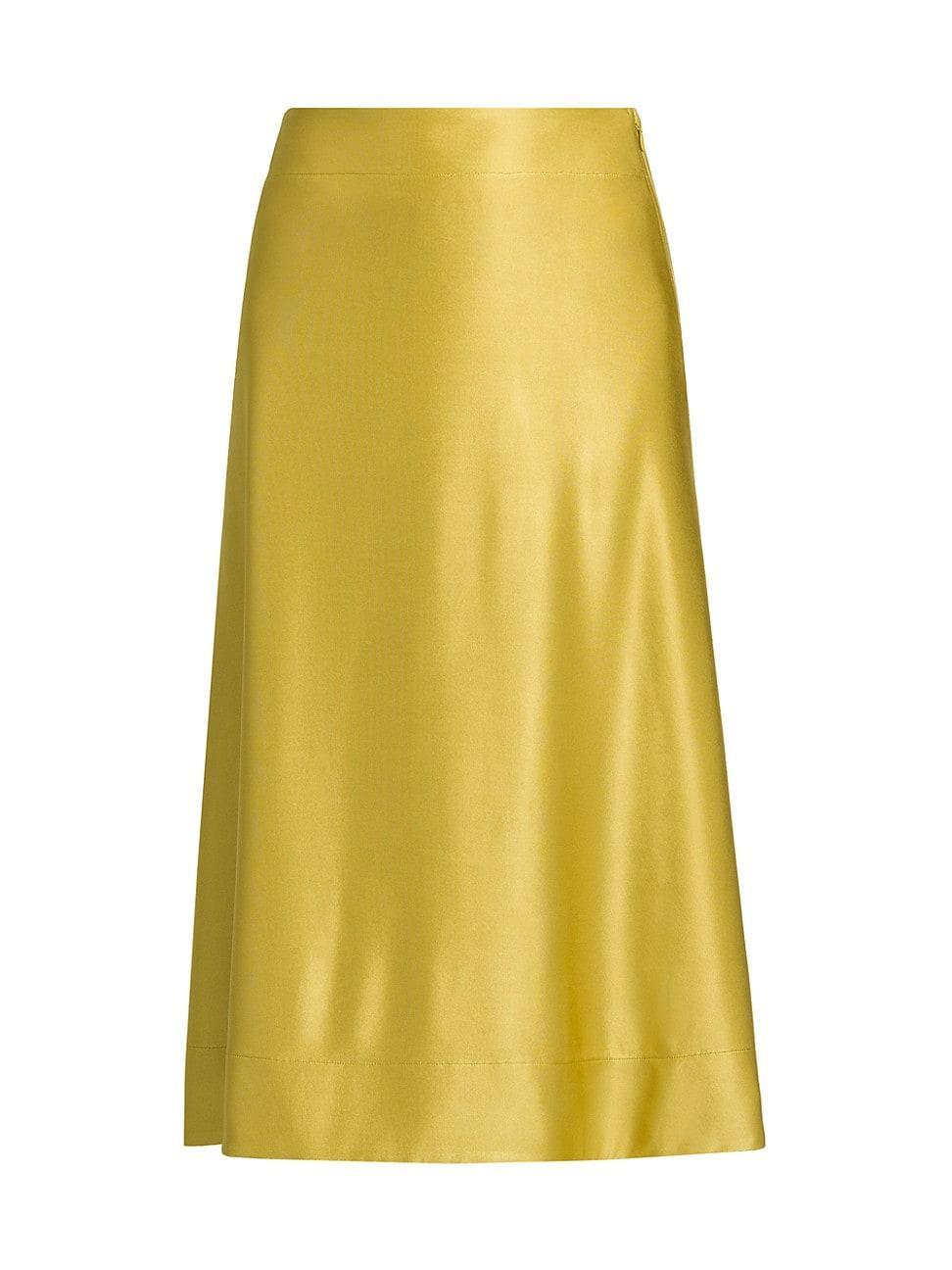 Womens Matte Satin Midi-Skirt Product Image