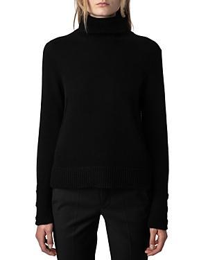 Zadig & Voltaire Rhinestone Star Detail Cashmere & Wool Sweater Product Image