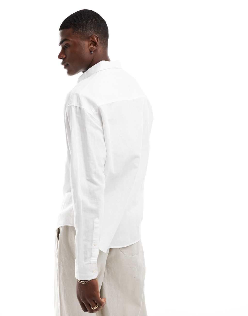 ASOS DESIGN 90s oversized linen shirt Product Image