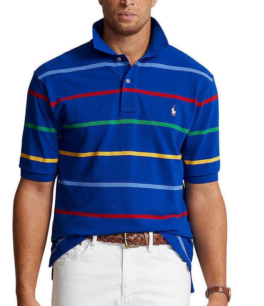 Polo Ralph Lauren Big & Tall Classic-Fit Striped Short Sleeve Mesh Polo Shirt Product Image