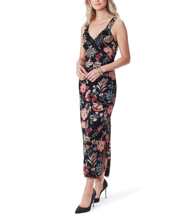 Jessica Simpson Roslyan Floral Printed Side Slit Slip Dress Product Image