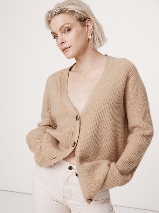 Oversized Cashmere Cardigan Sweater Product Image