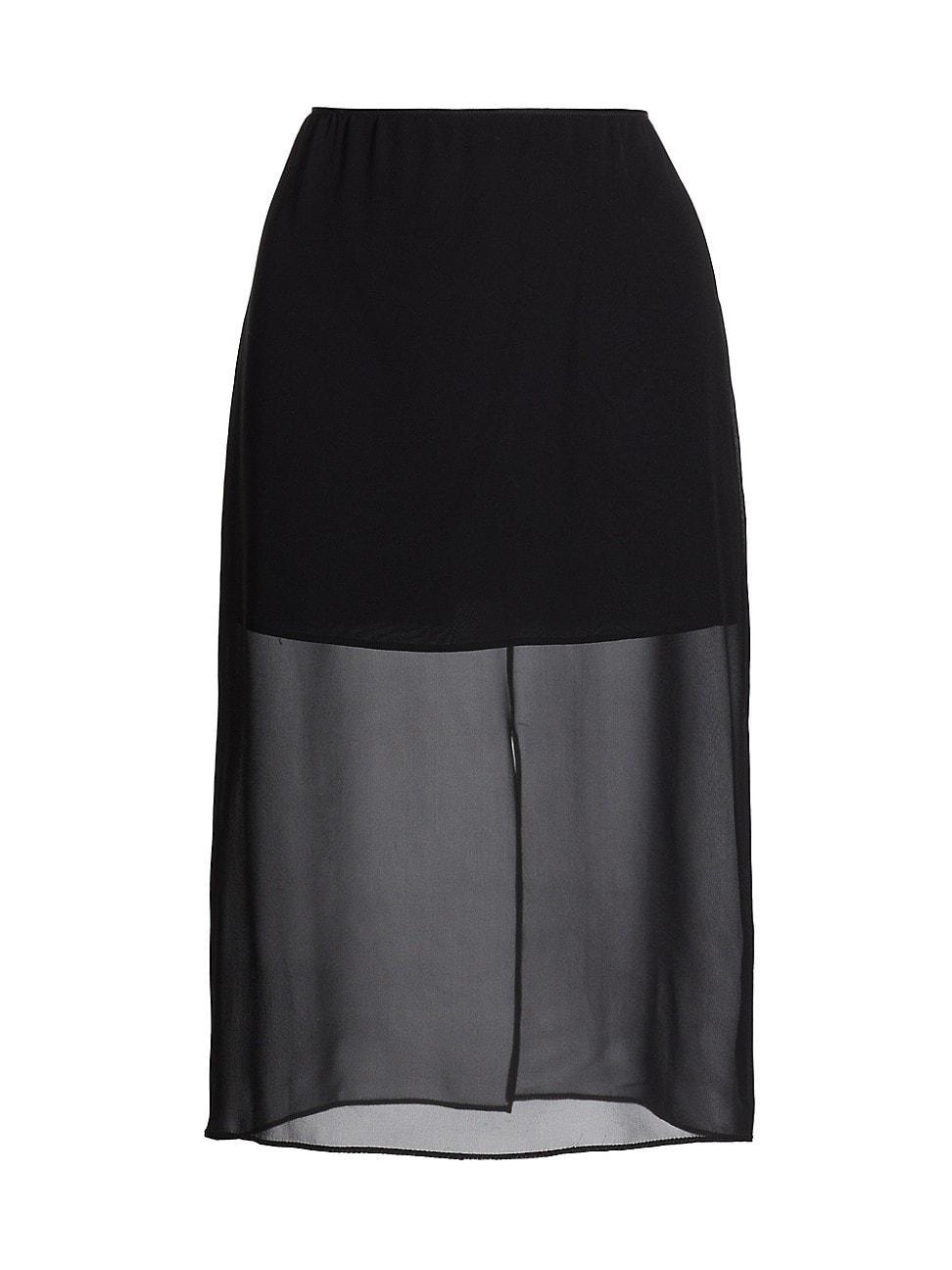 Womens Sheer Silk-Blend Pencil Skirt product image