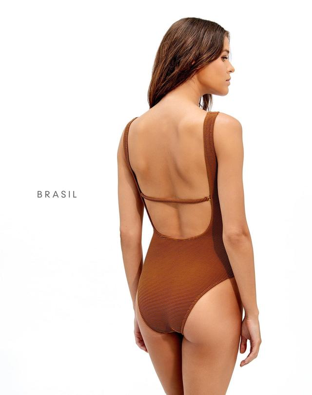 R23 D1 Kayla Ceci One Piece - Camel, Size: Brazilian / L Product Image