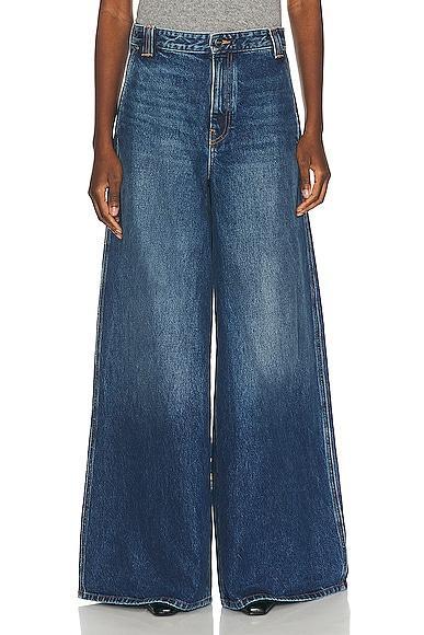 KHAITE Jacob Wide Leg in Archer - Blue. Size 32 (also in ). Product Image