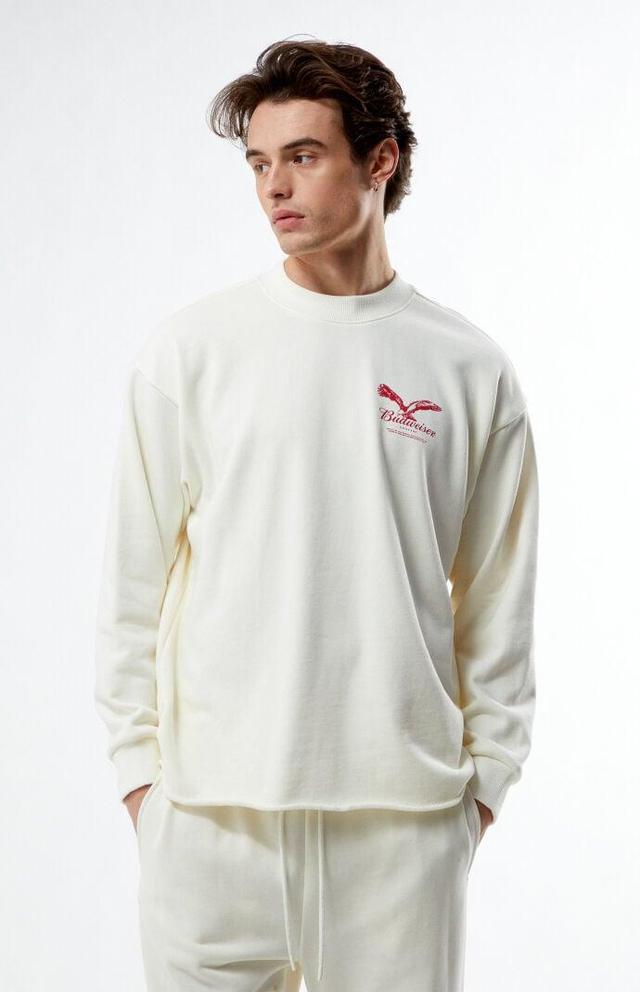 Budweiser Men's By PacSun Eureka Raw Hem Crew Neck Sweatshirt Product Image