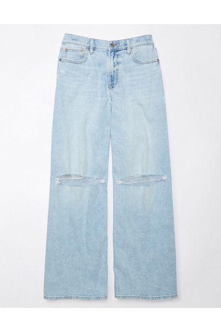 AE Dreamy Drape Stretch Ripped Baggy Ultra Wide-Leg Super High-Waisted Jean Women's Product Image