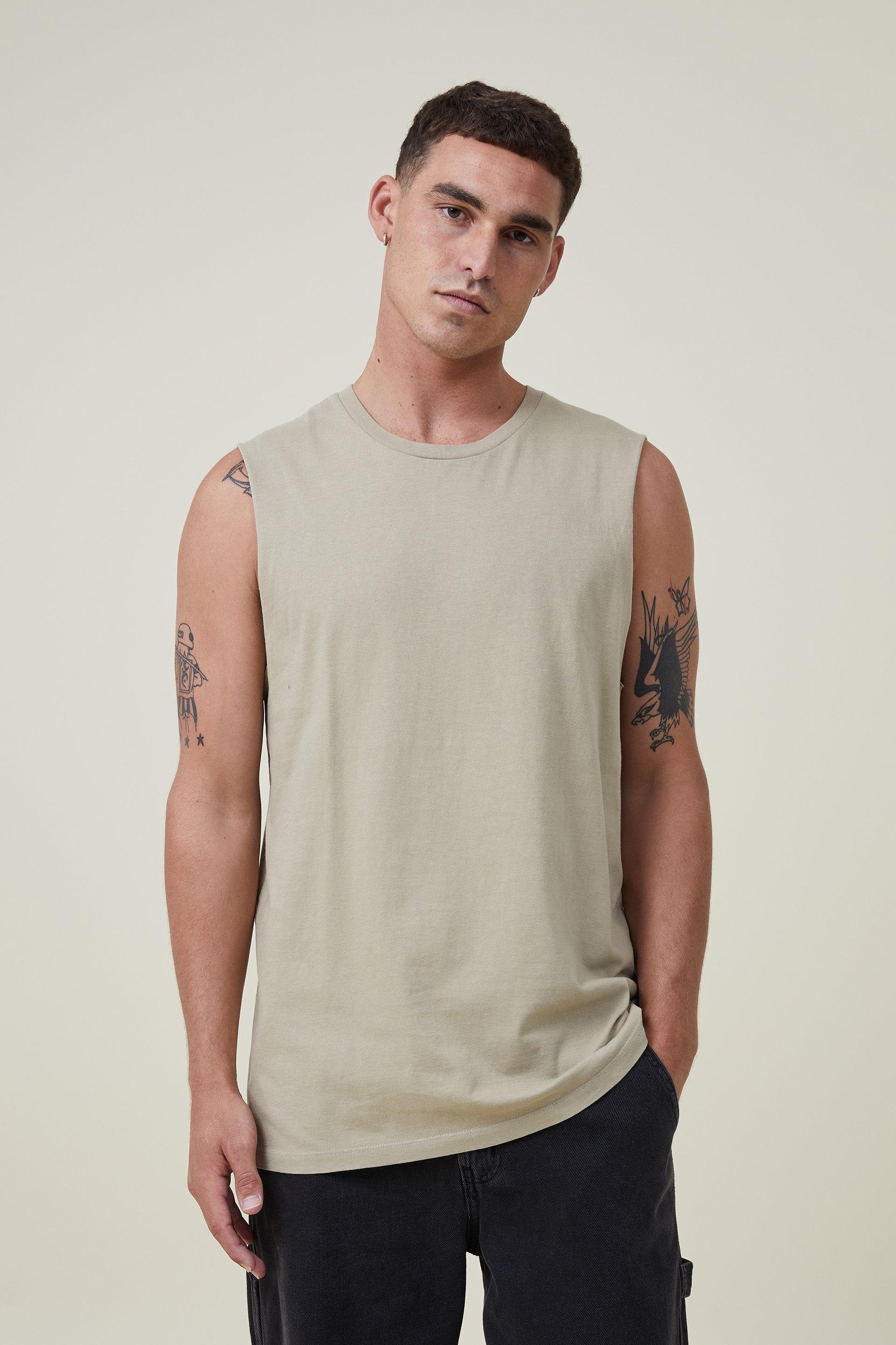 Cotton On Men - Organic Muscle - Gravel stone Product Image