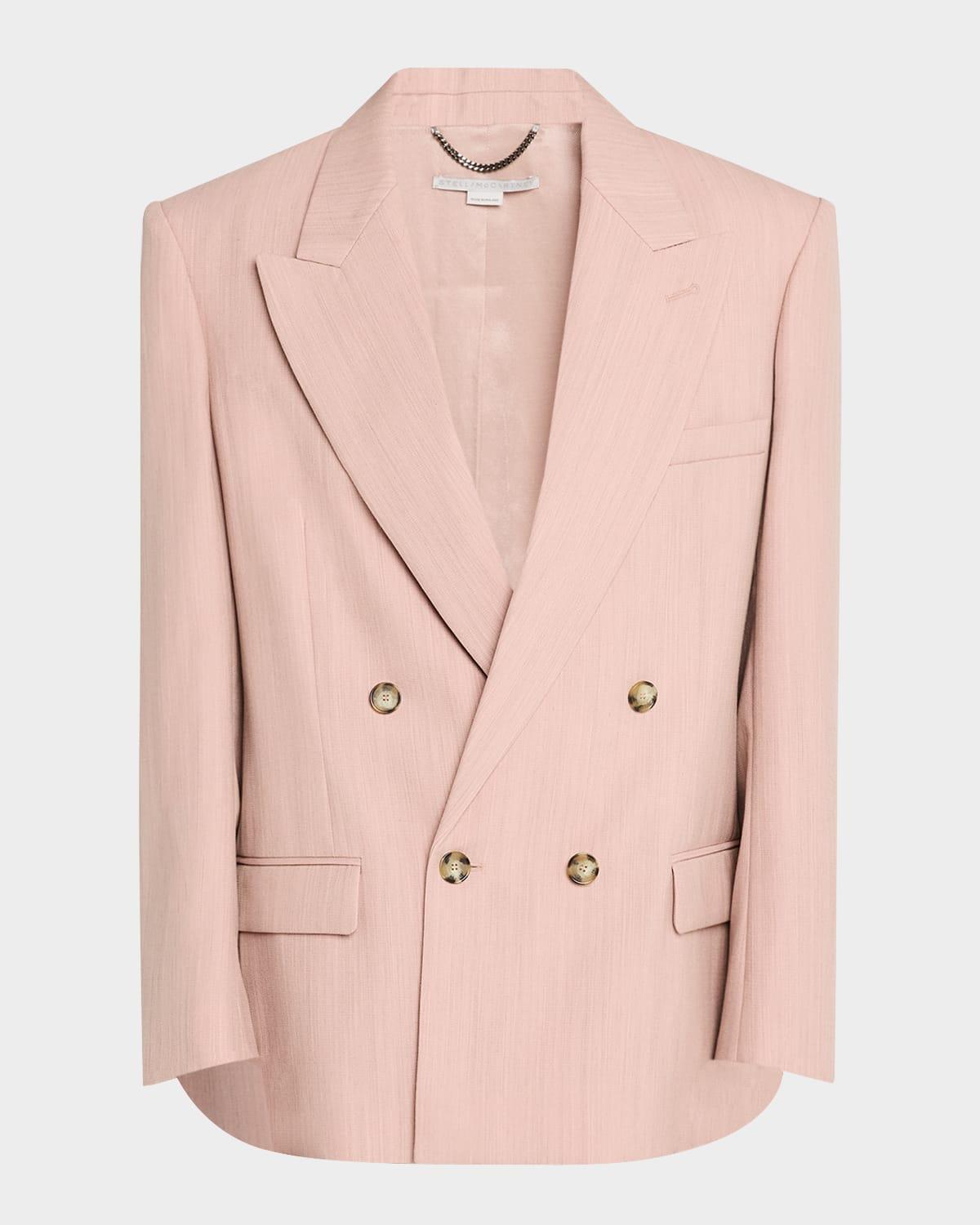 Oversized Double-breasted Blazer In Dusty Pink Product Image