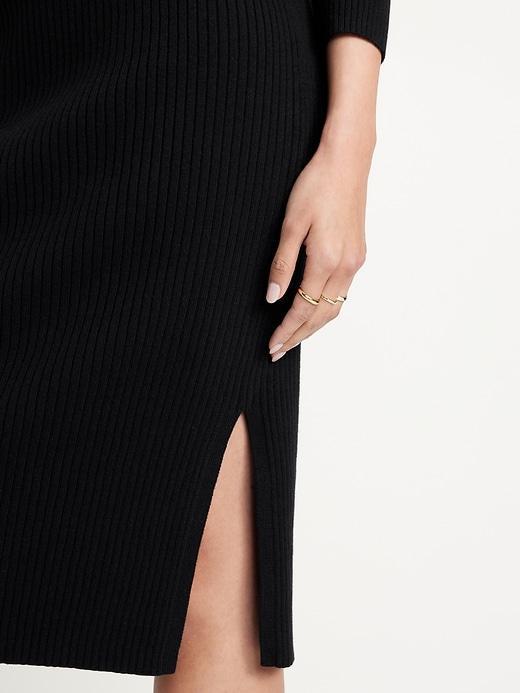 High-Waisted SoSoft Ribbed Midi Skirt Product Image