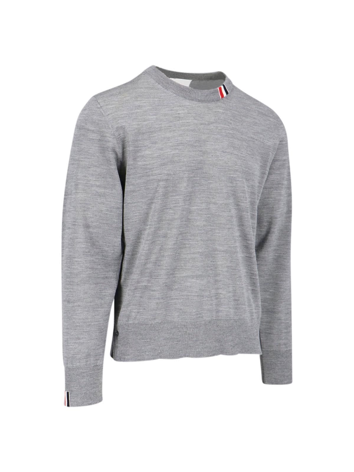 Tricolor Detail Sweater In Gray Product Image