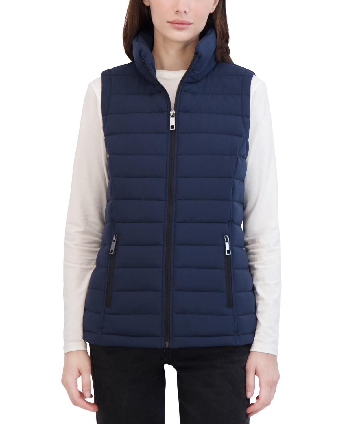 Nautica Womens Stand-Collar Zip-Front Puffer Vest Product Image