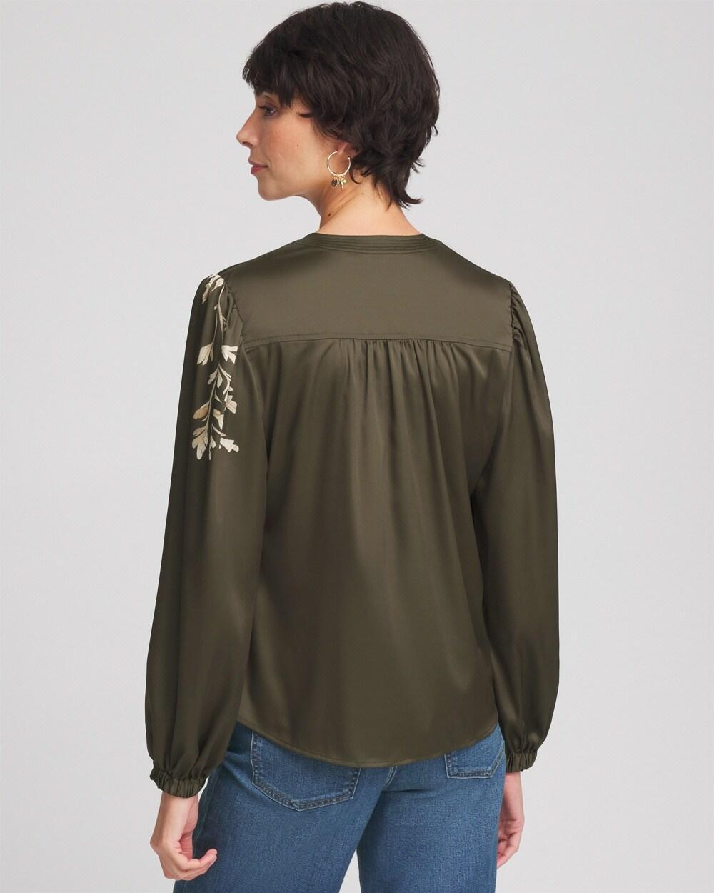 Satin Placed Floral Blouse Product Image