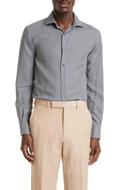 ZEGNA Cashco Cotton & Cashmere Button-Up Shirt Product Image